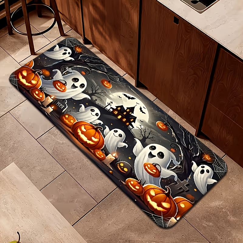 ハロウィンゴーストパンプキンお化け屋敷プリントフロアマット滑 - Commercial Printing House のレビューと価格
