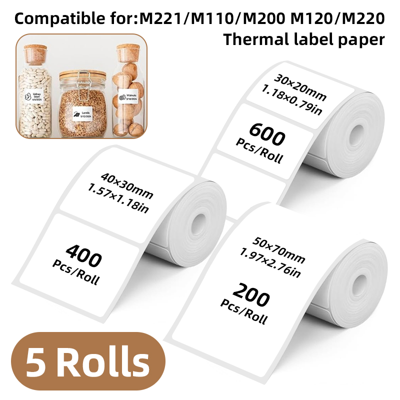 ホワイトラベルステッカー5ロール、幅30mm/40mm/50 - Commercial Printer のレビューと価格